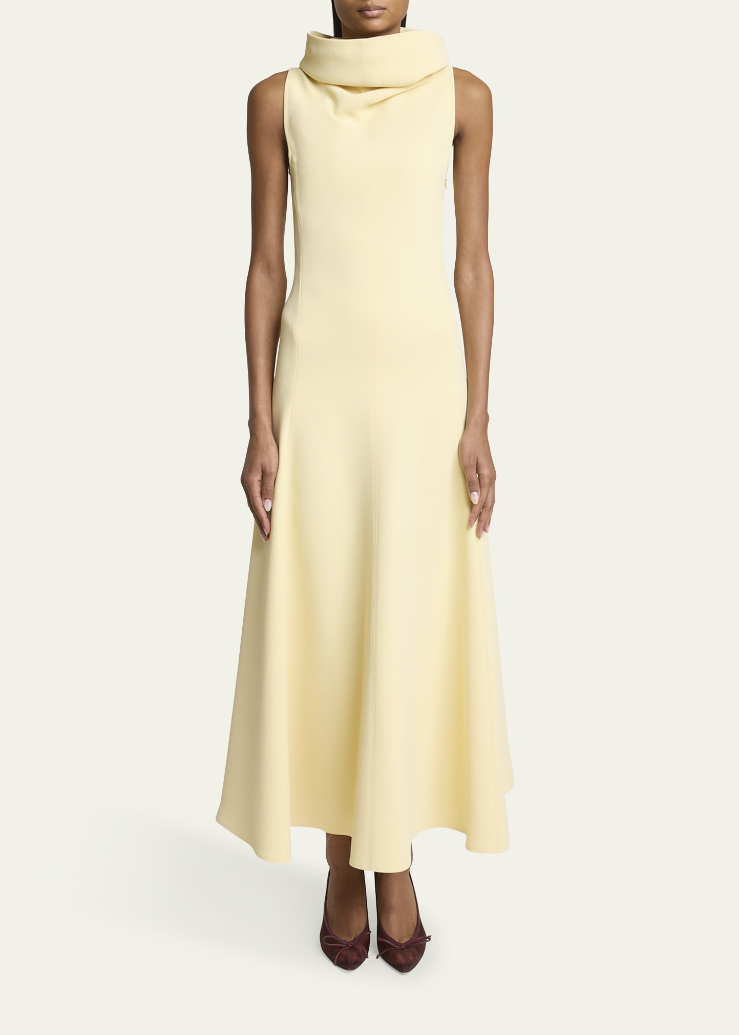 La Triangle Cowl-Neck Sleeveless Ankle Dress - 2