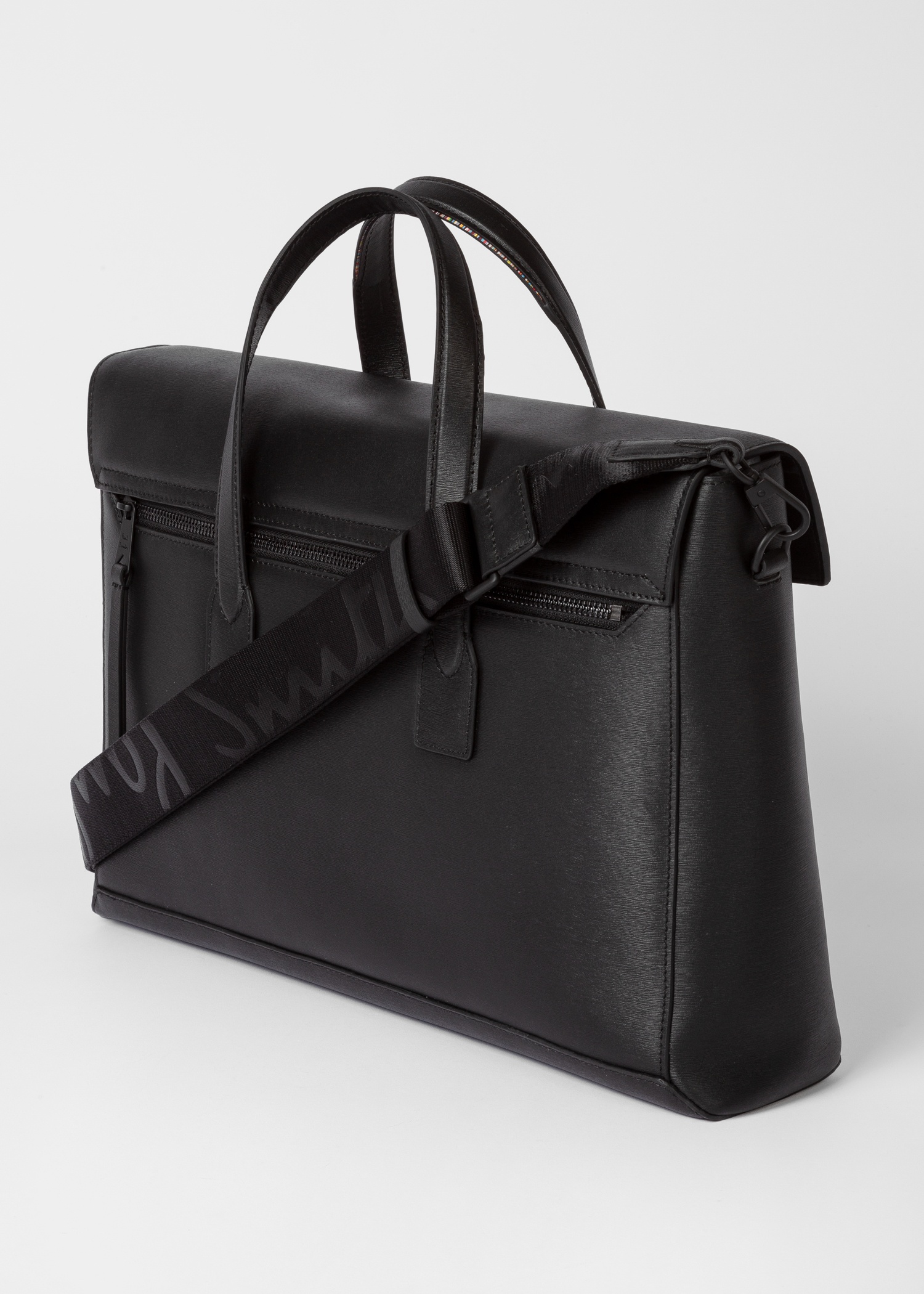 Black Embossed Leather Folio - 4
