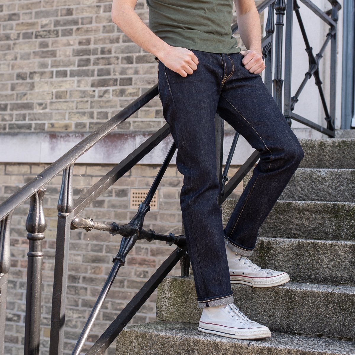 IH-777-XHS 25oz Selvedge Denim Slim Tapered Cut Jeans - Indigo - 4