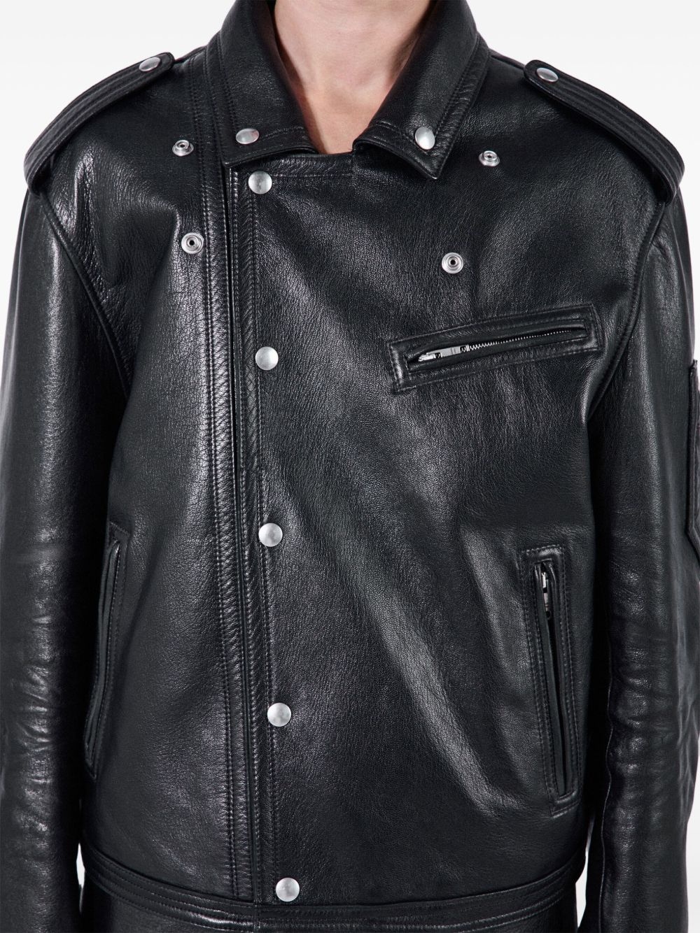 leather biker jacket - 5