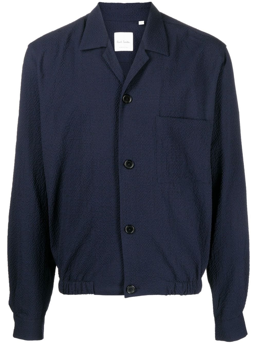 camp-collar wool shirt jacket - 1