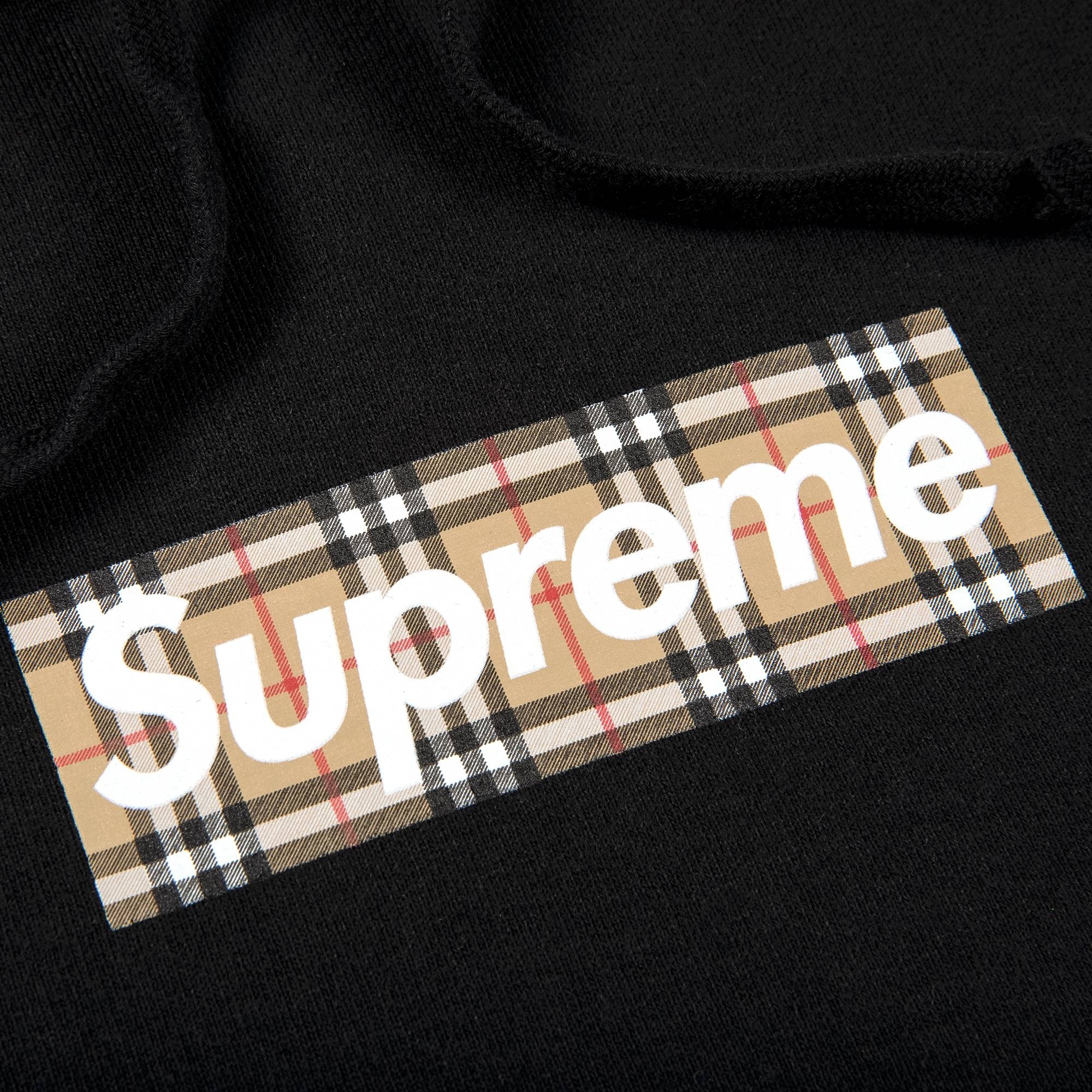 Supreme x Burberry Box Logo Hooded Sweatshirt 'Black' - 2