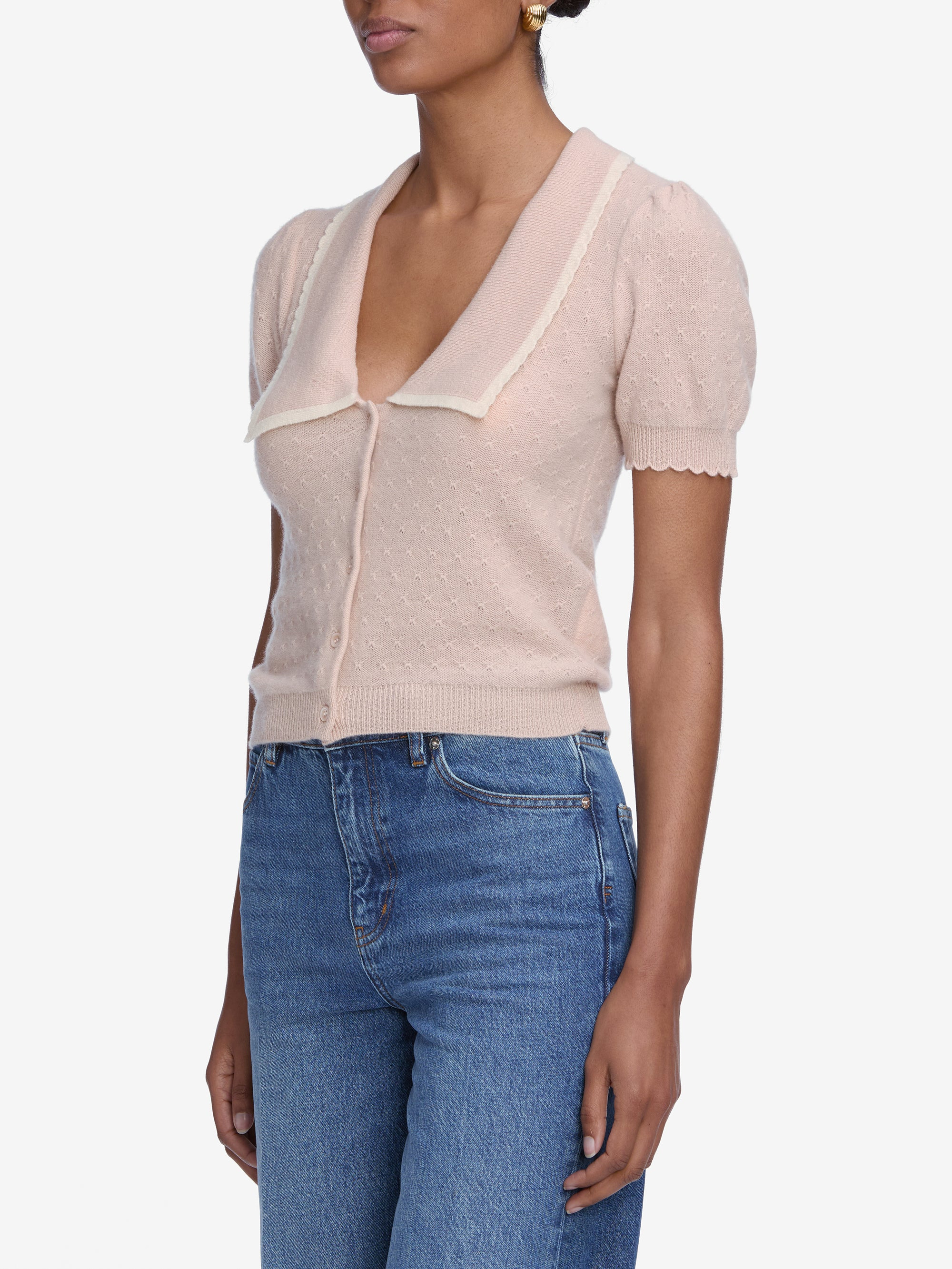 The Cashmere Sailor Sweater in Pink Sand Multi - 5