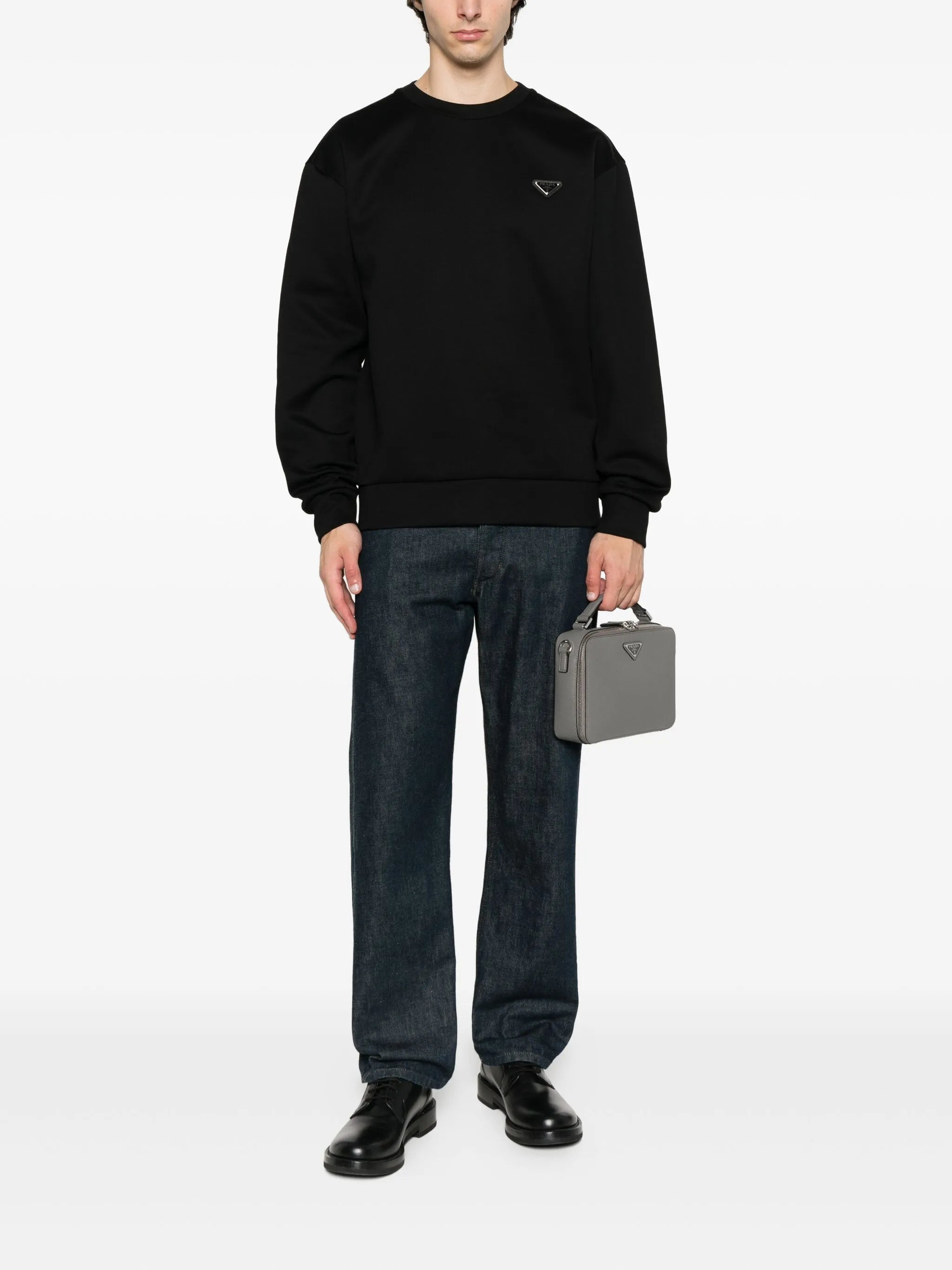 Prada Logo-plaque Cotton Sweatshirt - 4