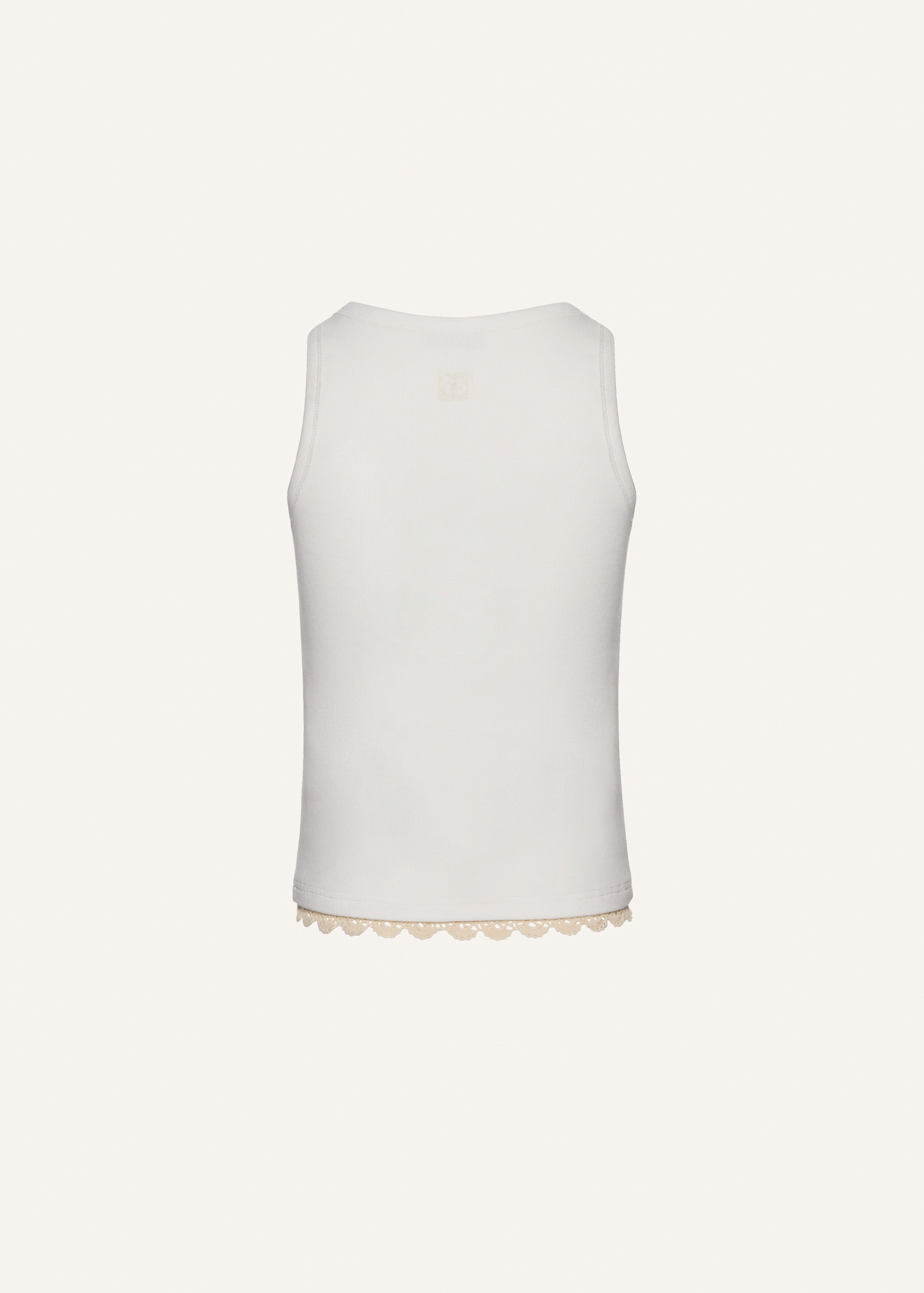 Lace-detail tank top in white - 2