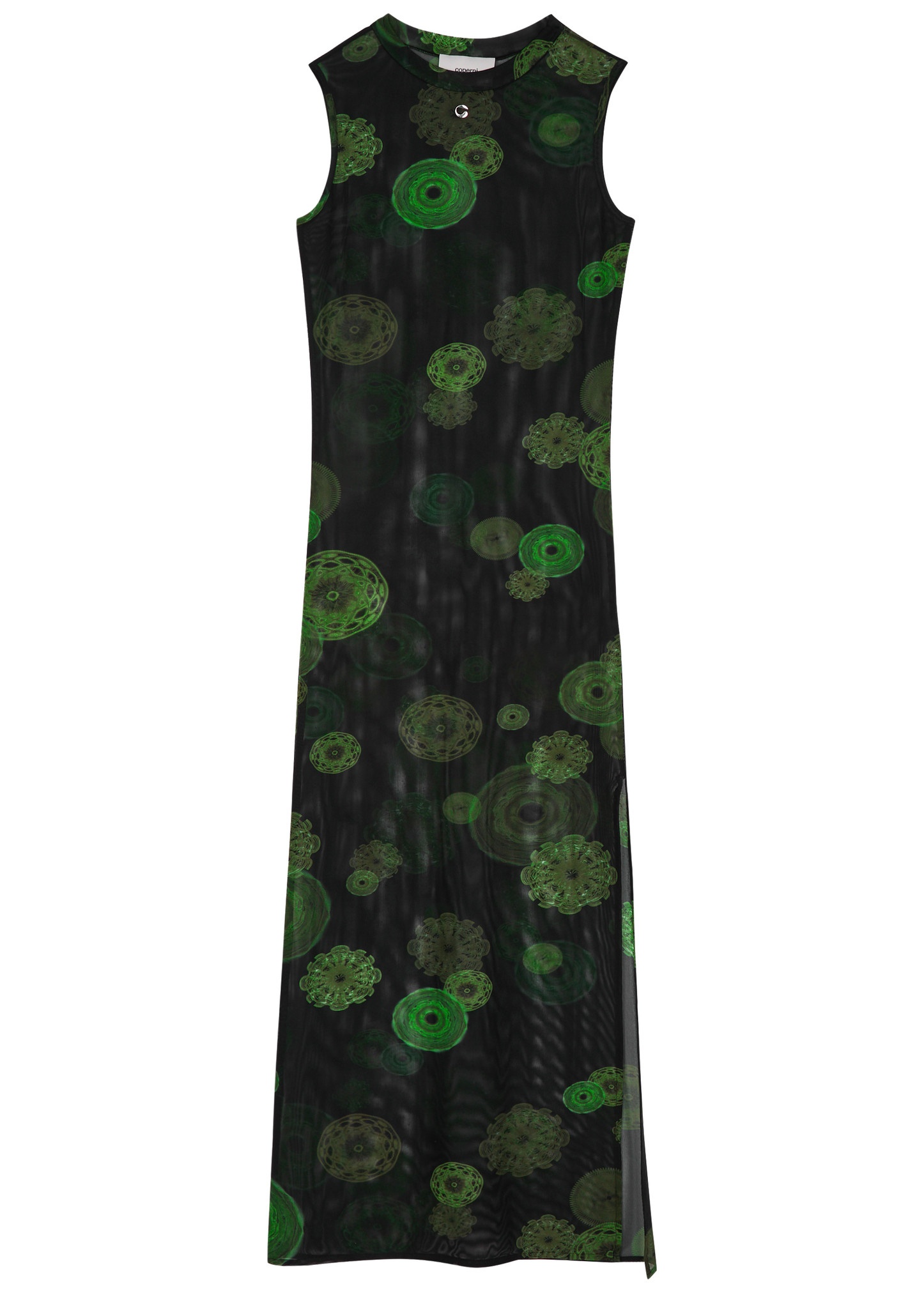 Cymatics printed stretch-mesh maxi dress - 1