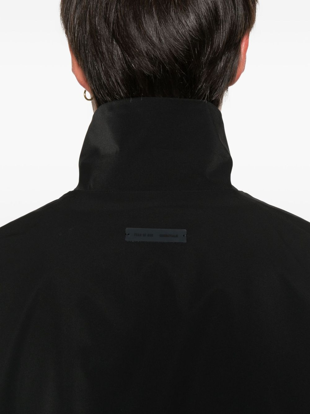 zip-front three-quarter sleeves coat - 5