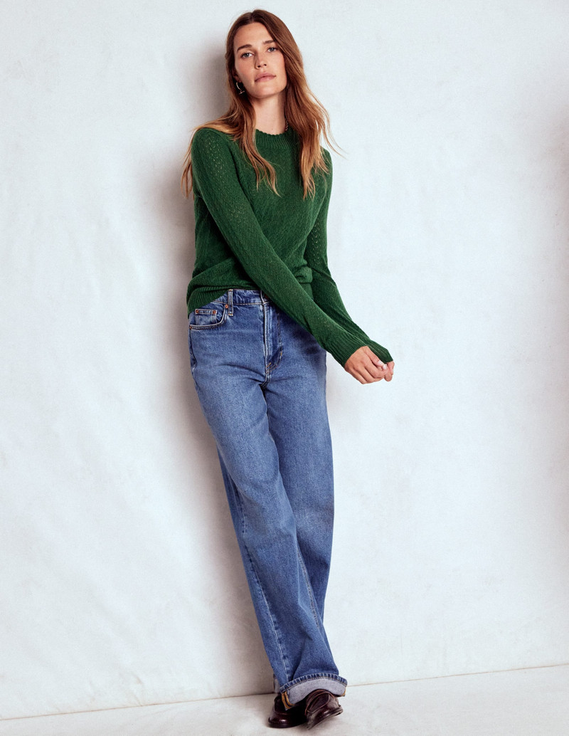 Diane Pointelle Sweater-Hunter Green 6