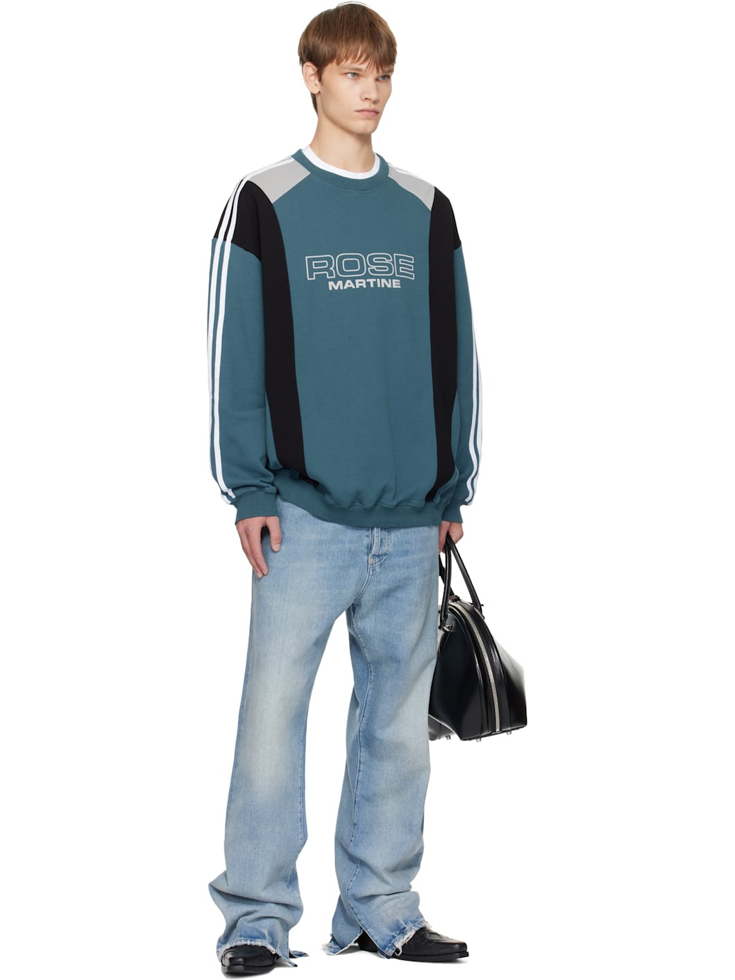 Blue Panelled Sweatshirt - 4