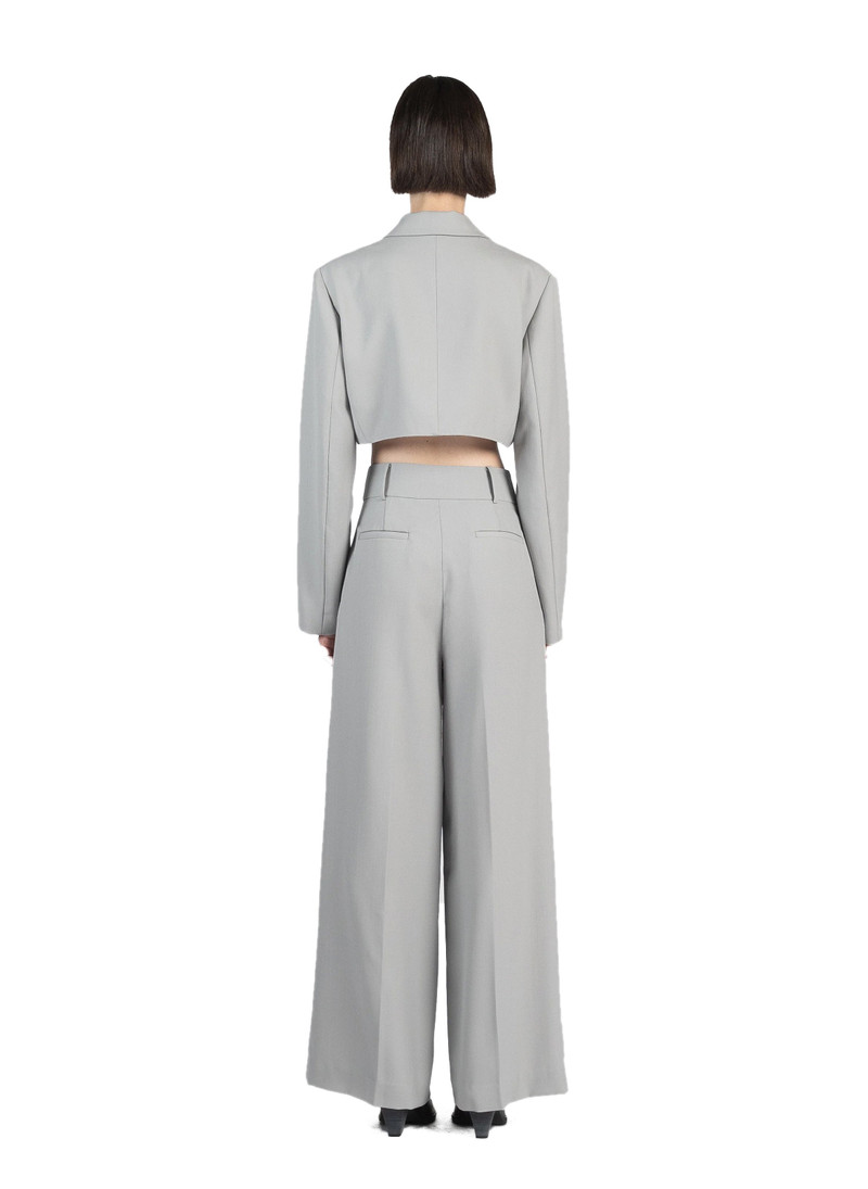 Cropped Tailored Jacket Grey 4