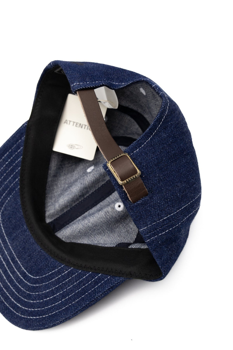 6 Panel Herringbone Cap - Indigo 4