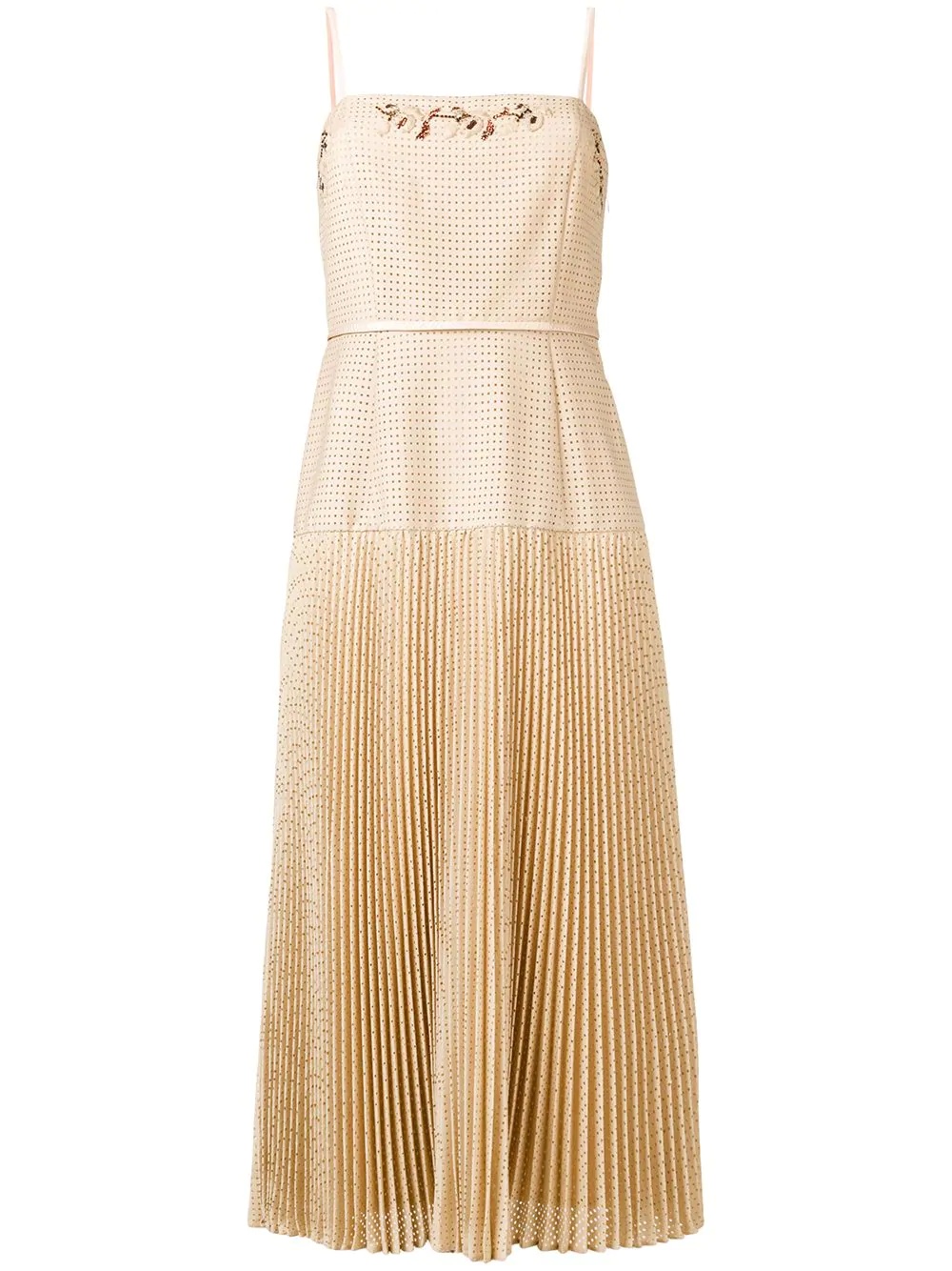 perforated pleated dress - 1