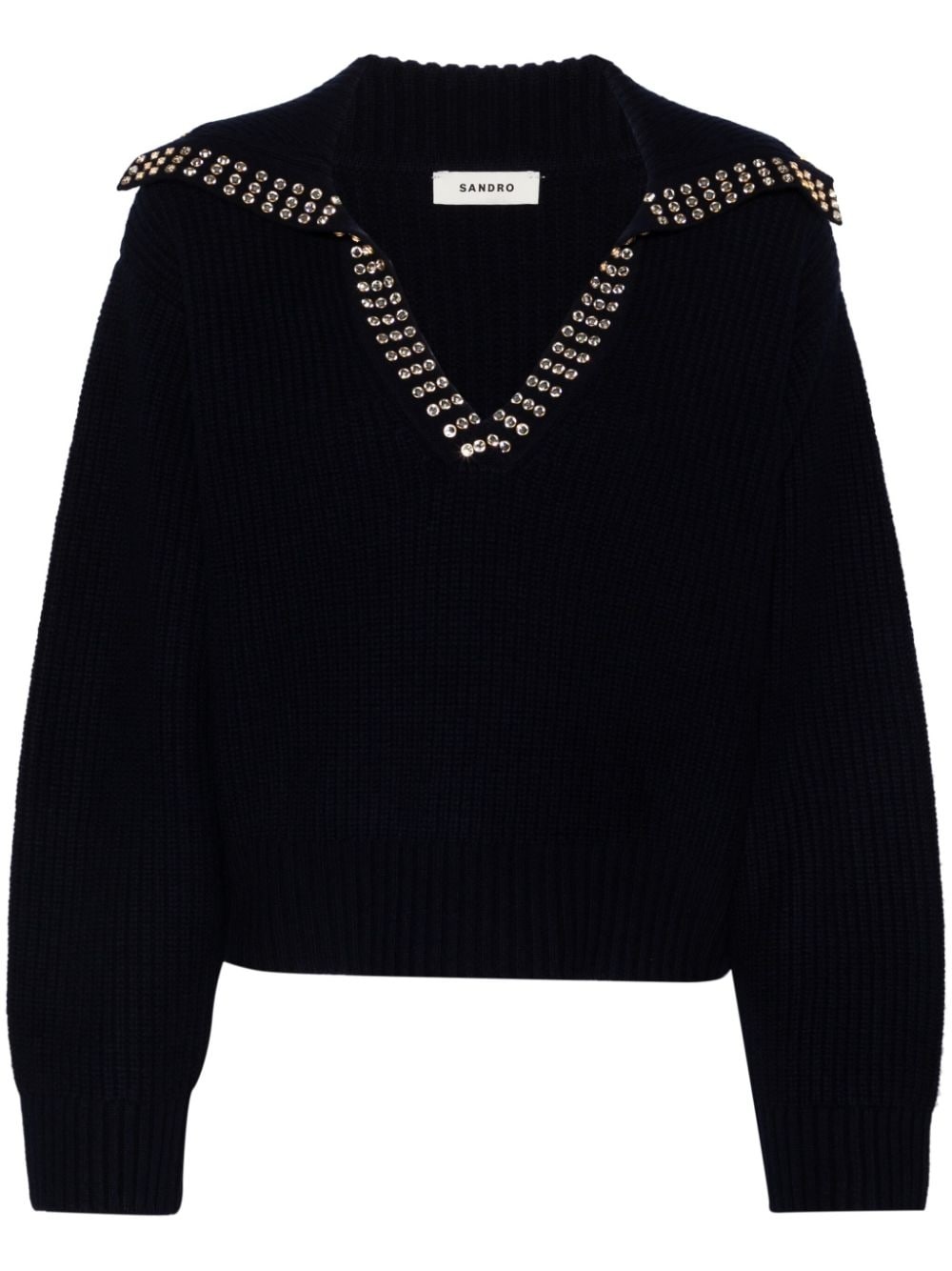 crystal-embellished wool jumper - 1