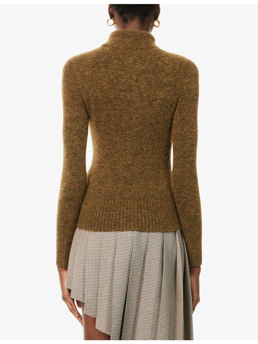 Prunella High-Neck Stretch-Wool Blend Cardigan - 4