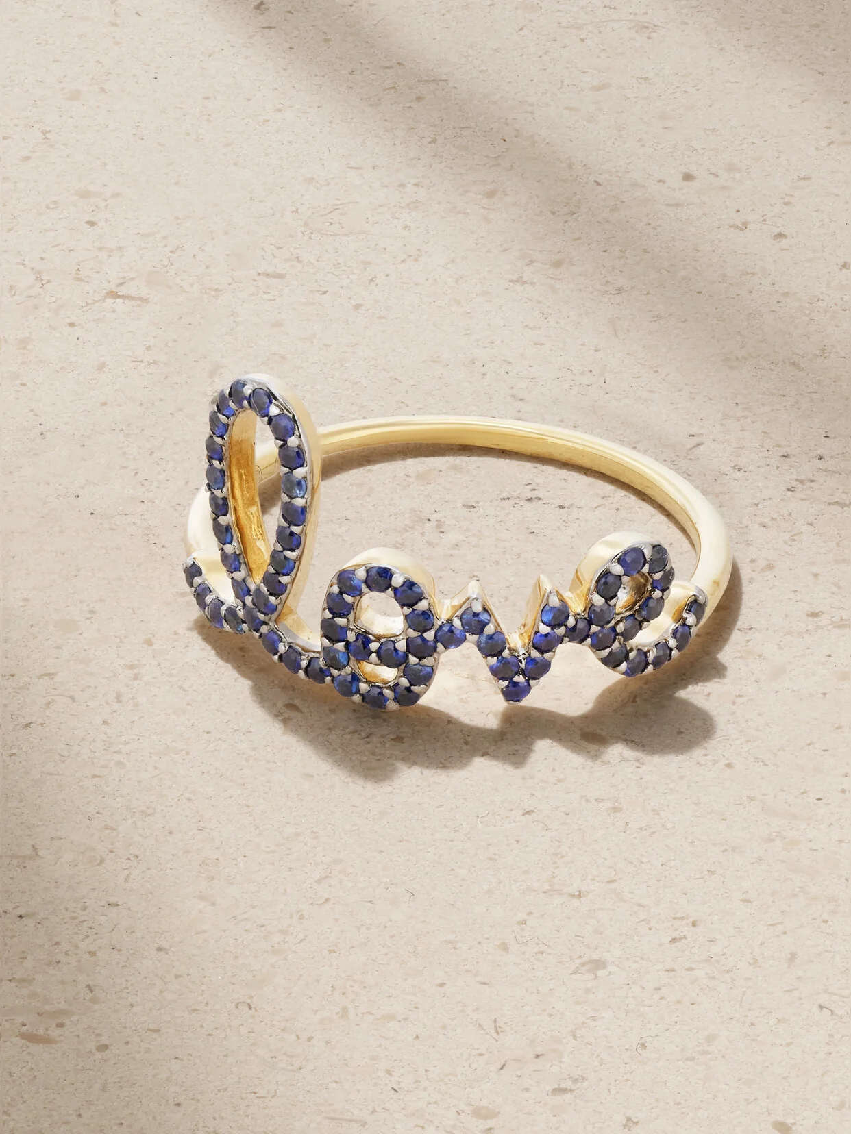 Large Love 14-karat Gold Sapphire Ring - 1
