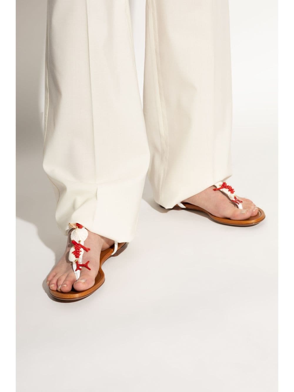 sea life motif leather sandals - 2