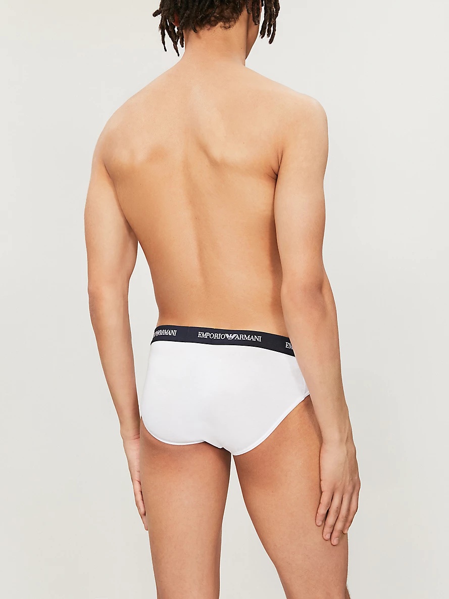 Pack of two logo slim-fit cotton briefs - 3