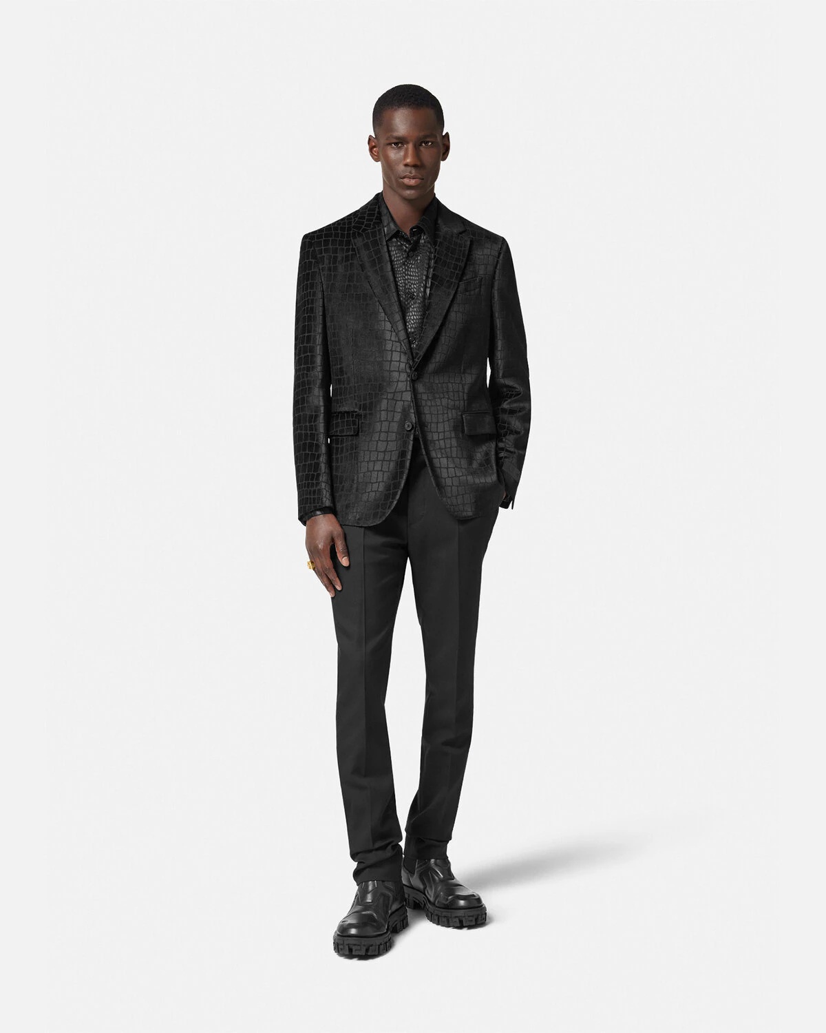 Velvet Devoré Single-Breasted Blazer - 2