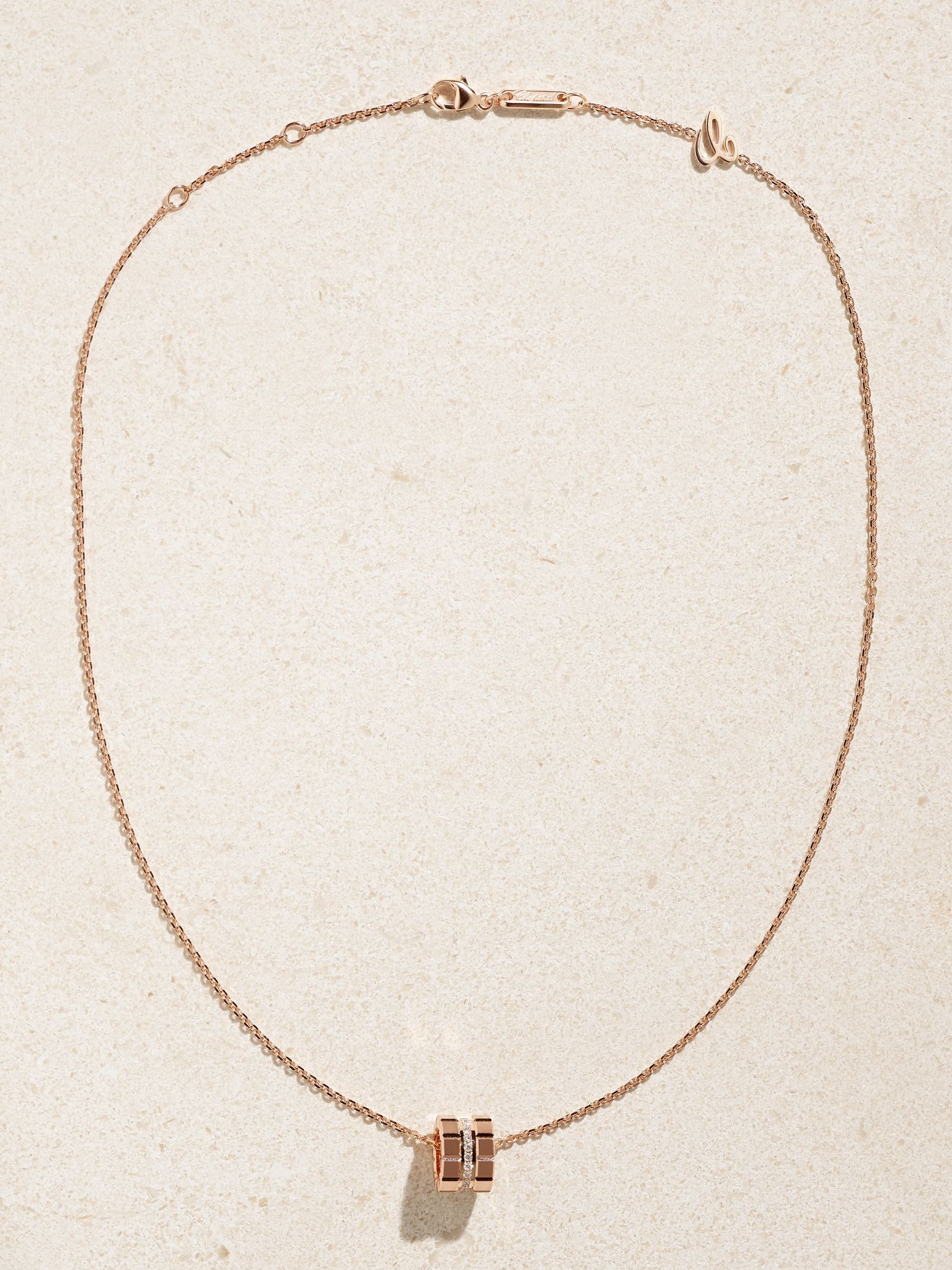 Ice Cube Pure Mini 18-karat rose gold diamond necklace Gold - 4