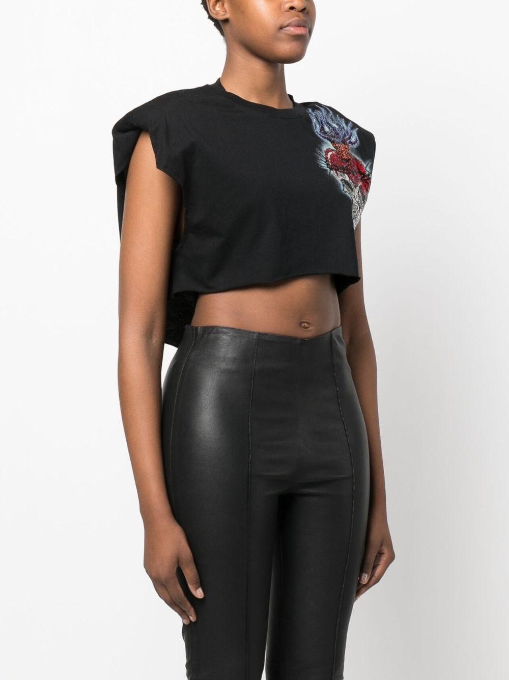 Love Tattoo cropped T-shirt - 4