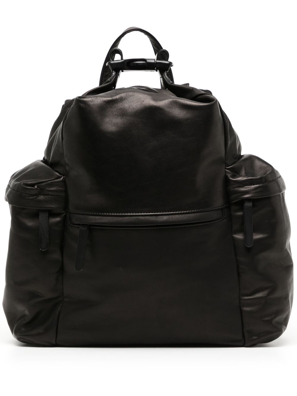 multiple-pocket leather backpack - 1