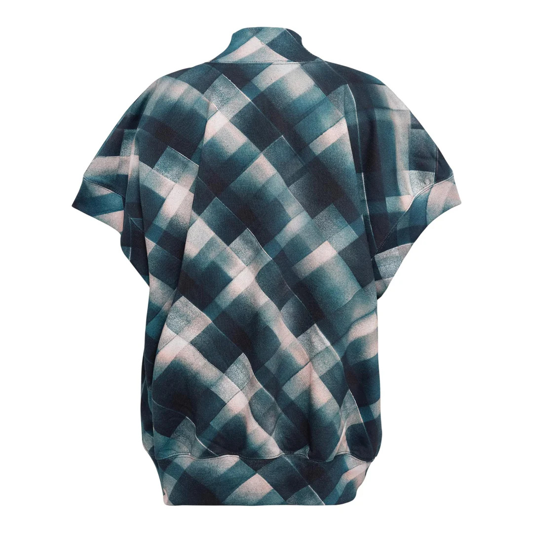 Funnel Neck Short Sleeve Sweater - 2