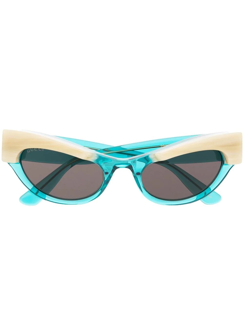 cat-eye horn-effect rim sunglasses - 1