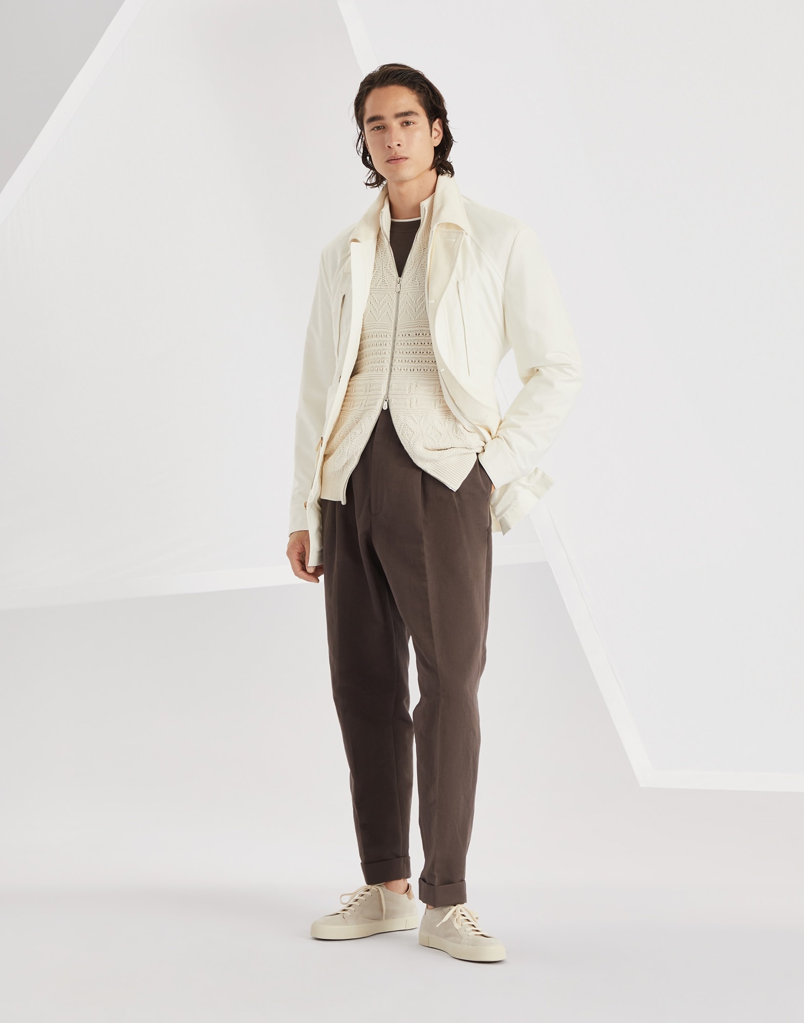 Brunello Cucinelli Heritage stitch cardigan in cotton with