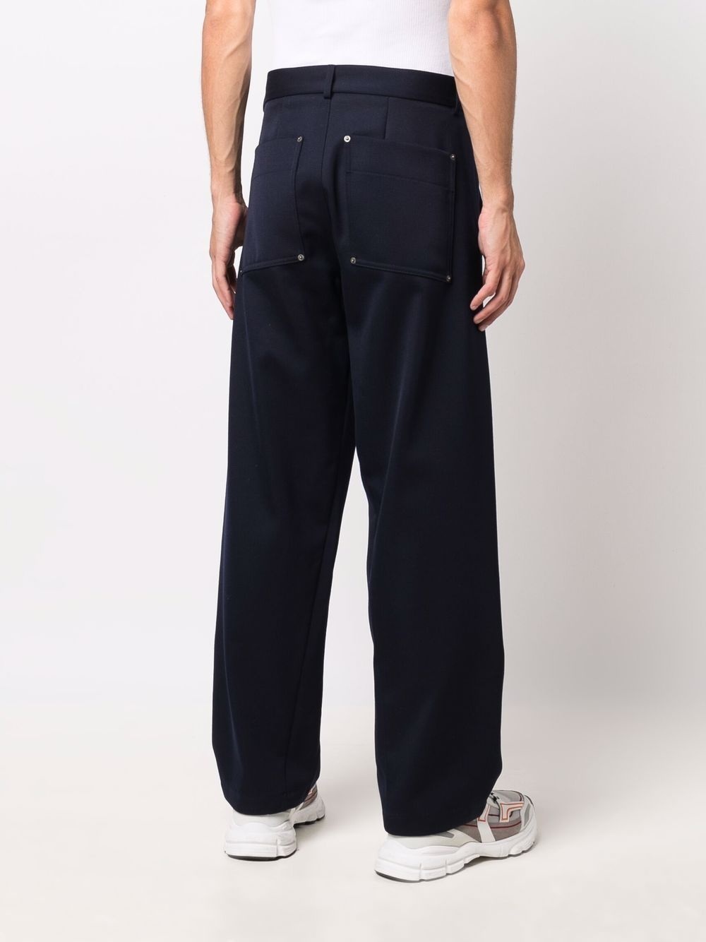 straight-leg cotton trousers - 4