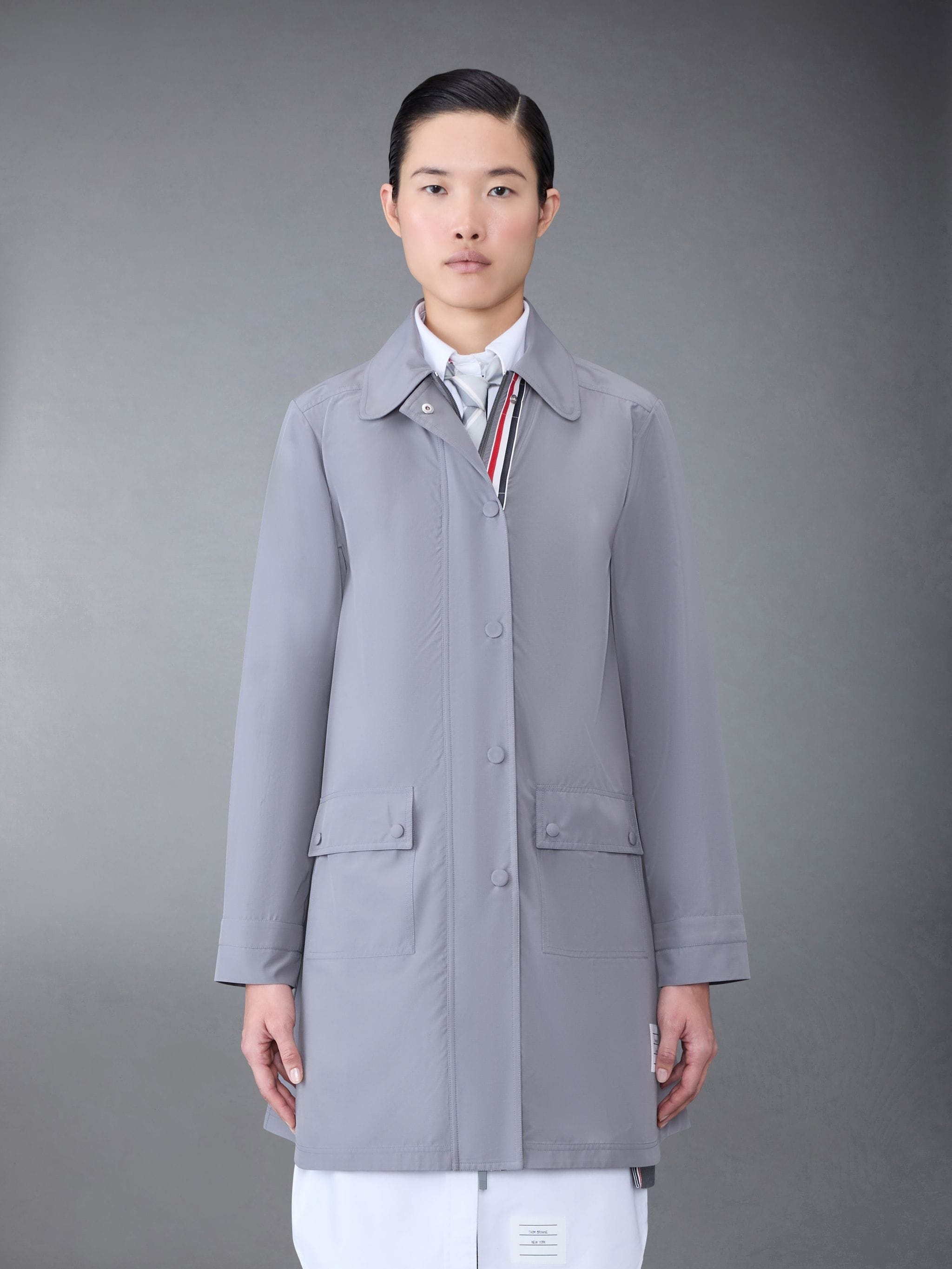 Military Ripstop Round Collar Overcoat - 1