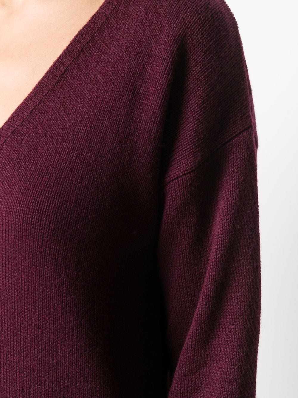 V-neck fined ribbed knit jumper - 5