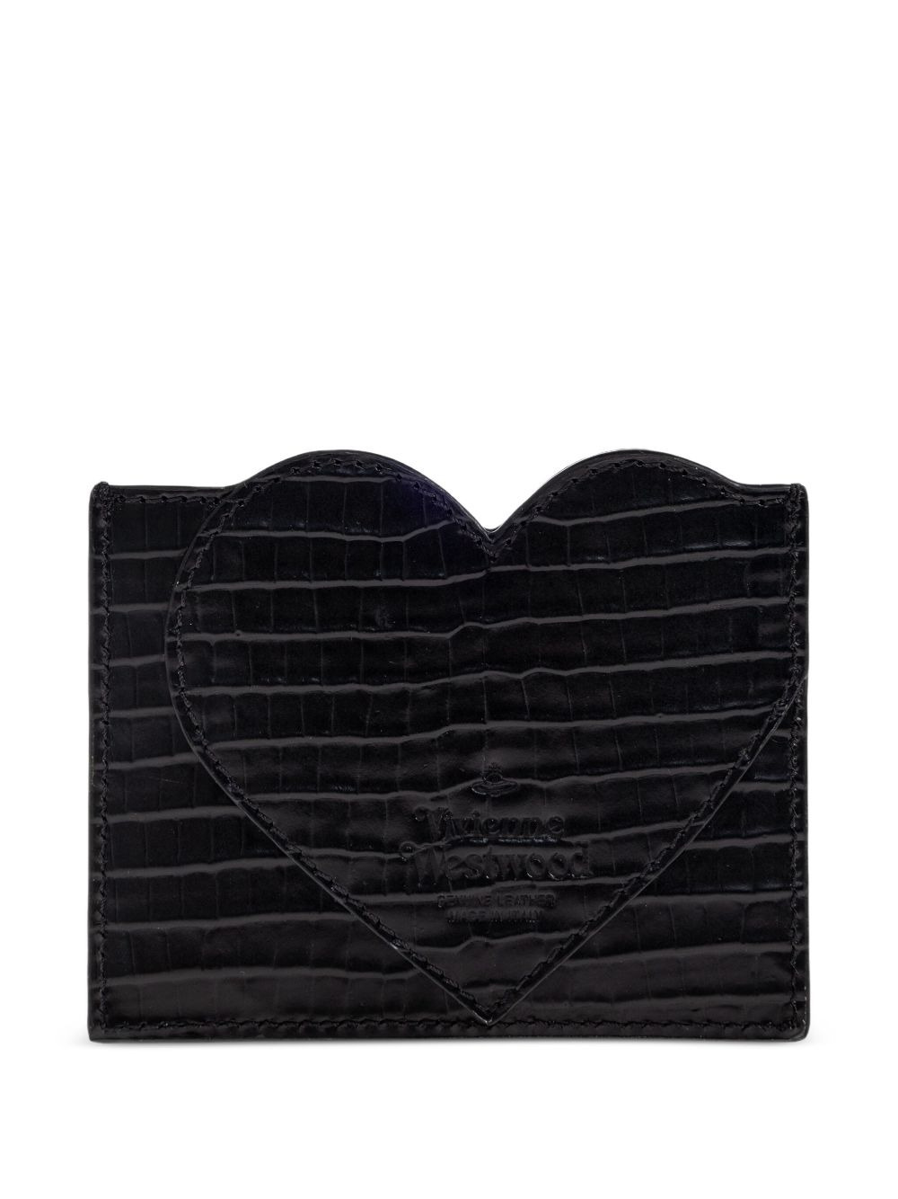 Heart crocodile-patterned cardholder - 2
