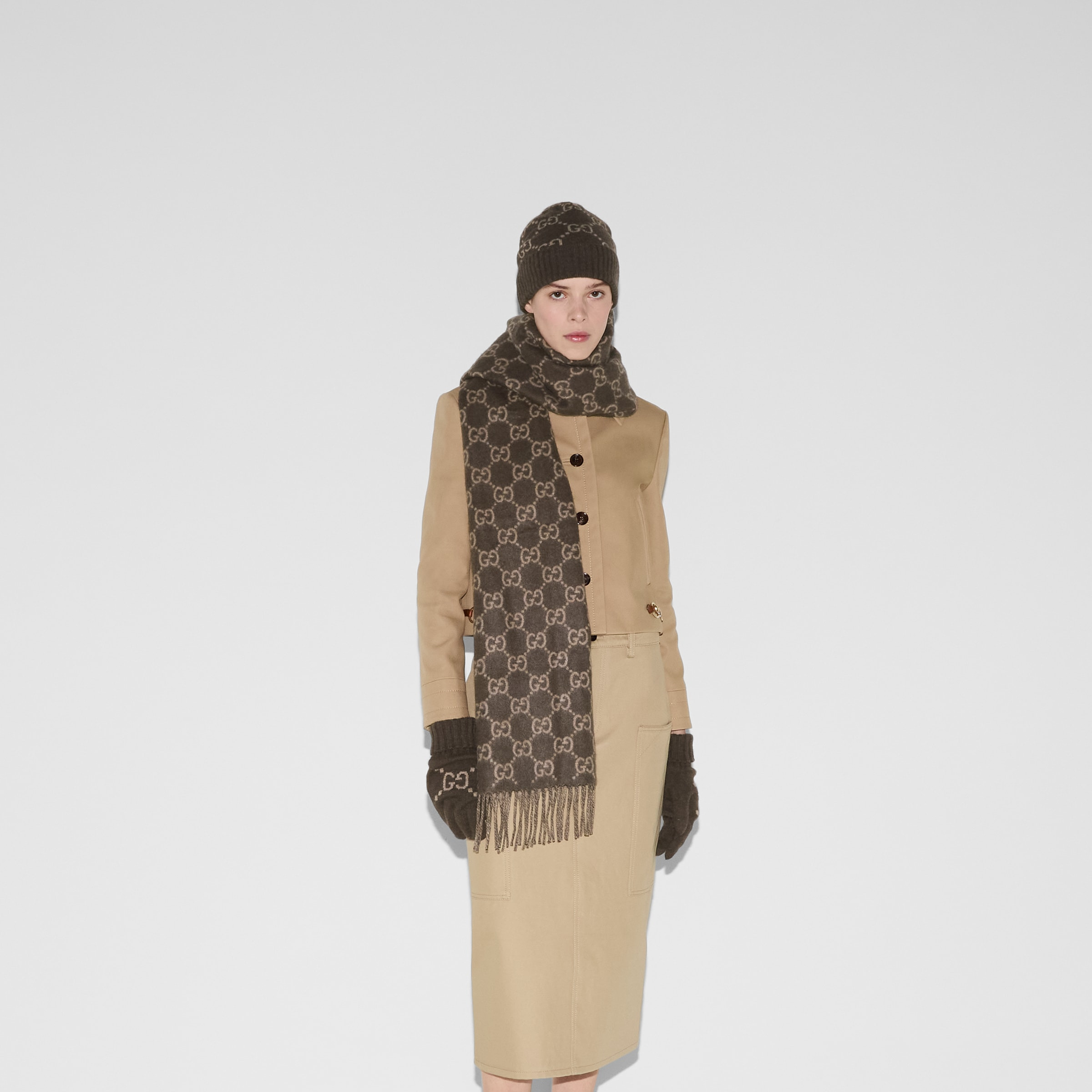 GG cashmere jacquard hat - 4