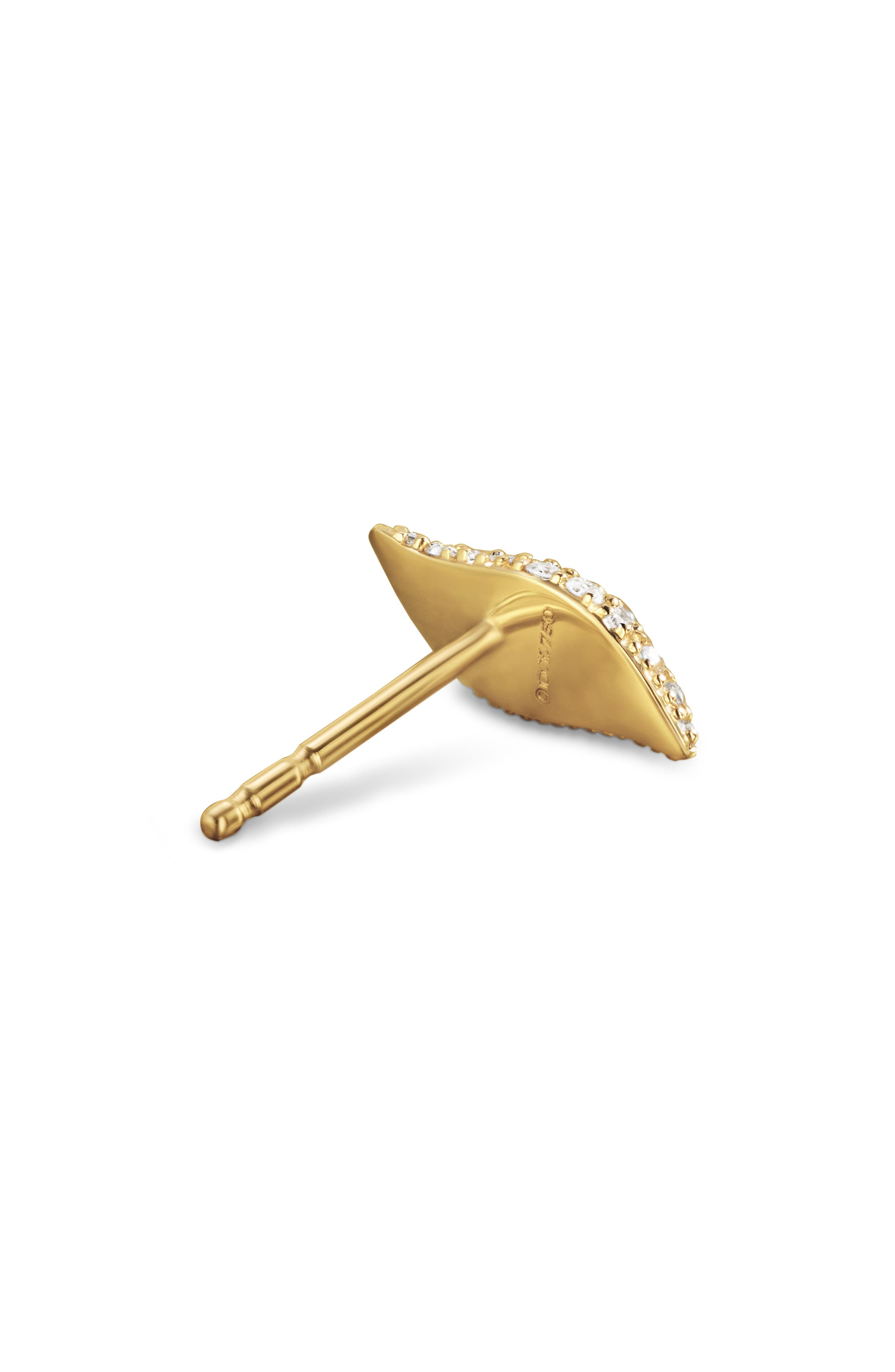 David Yurman Petite Pavé Flute Stud Earrings in 18K Yellow Gold with Diamonds in 18K Gold at Nordstr - 2