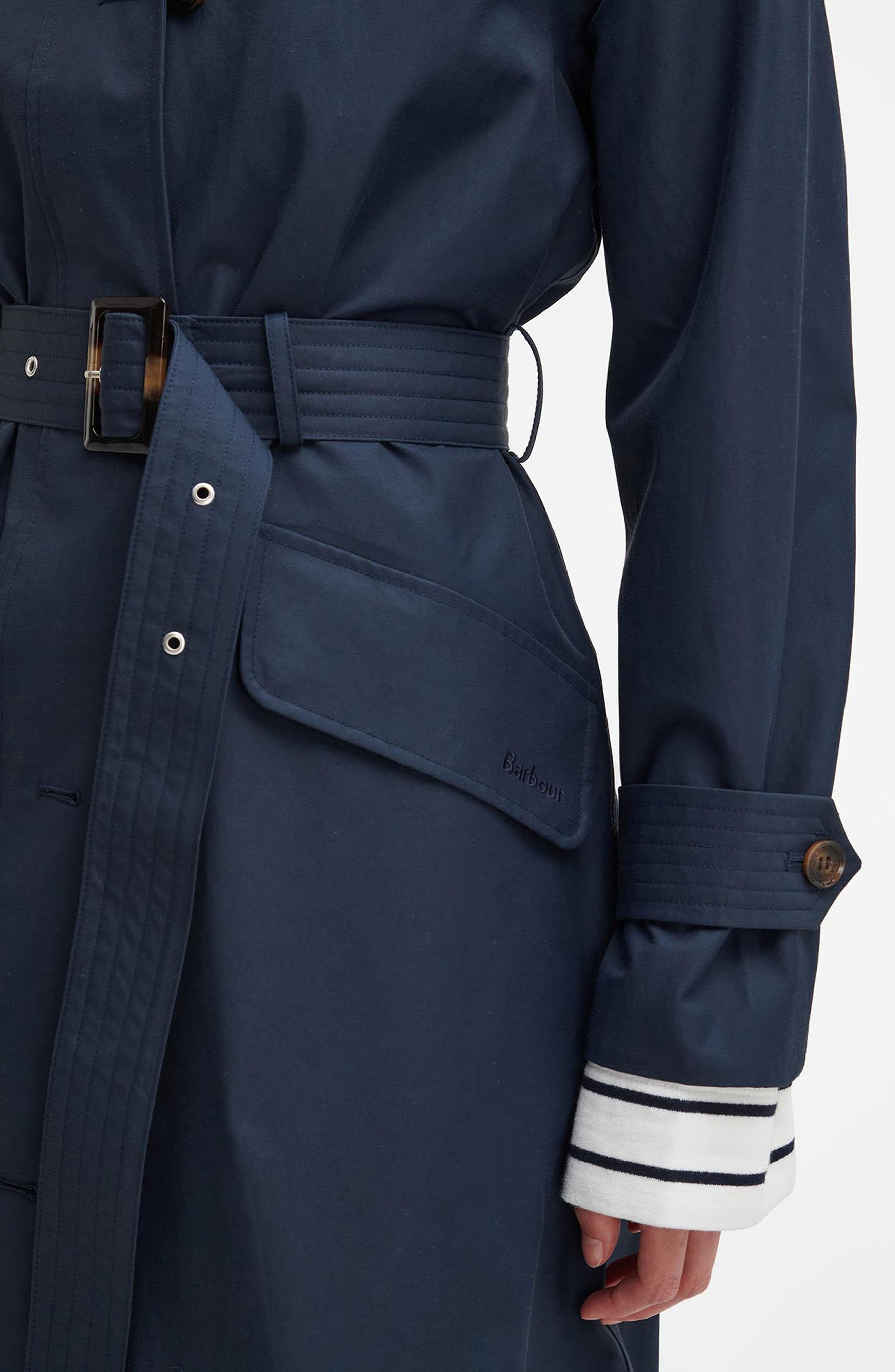 Barbour Camilla Waterproof Trench Coat in Dark Navy/Classic Tartan at Nordstrom - 3