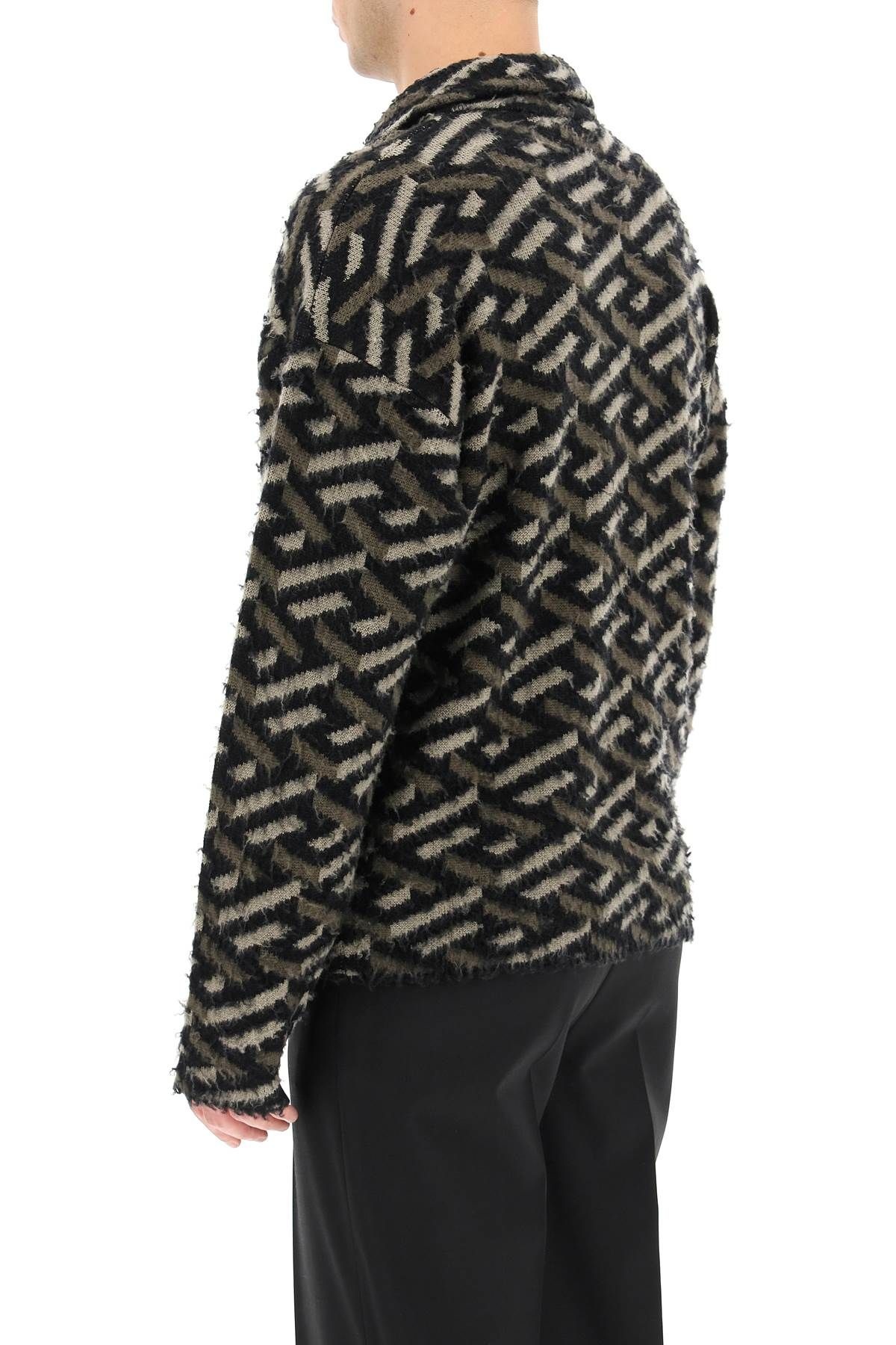 BRUSHED JACQUARD WOOL SWEATER - 4