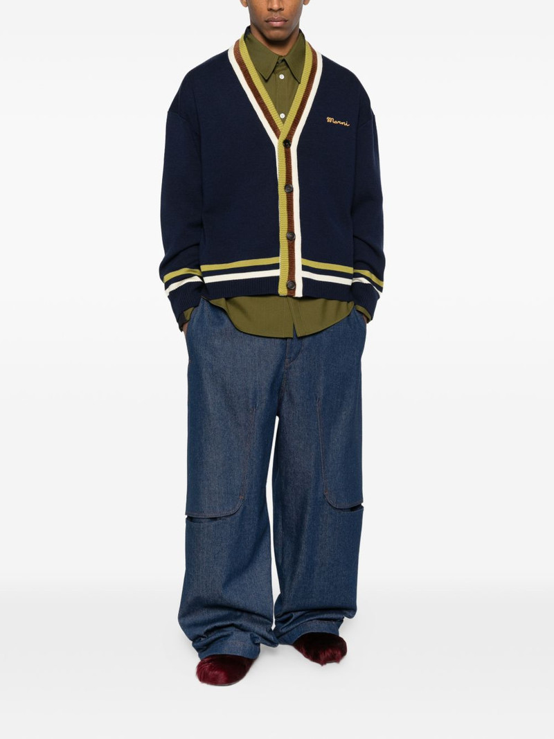 Marni embroidered striped cardigan outlook