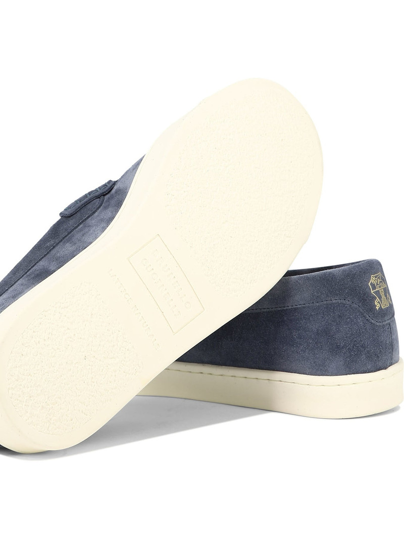 Suede Loafers With Latex Sole Loafers & Slippers Blue 5