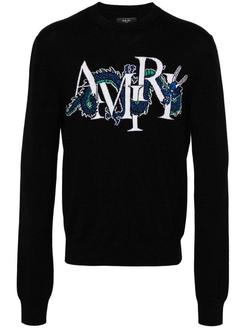 logo-jacquard wool-blend jumper 1