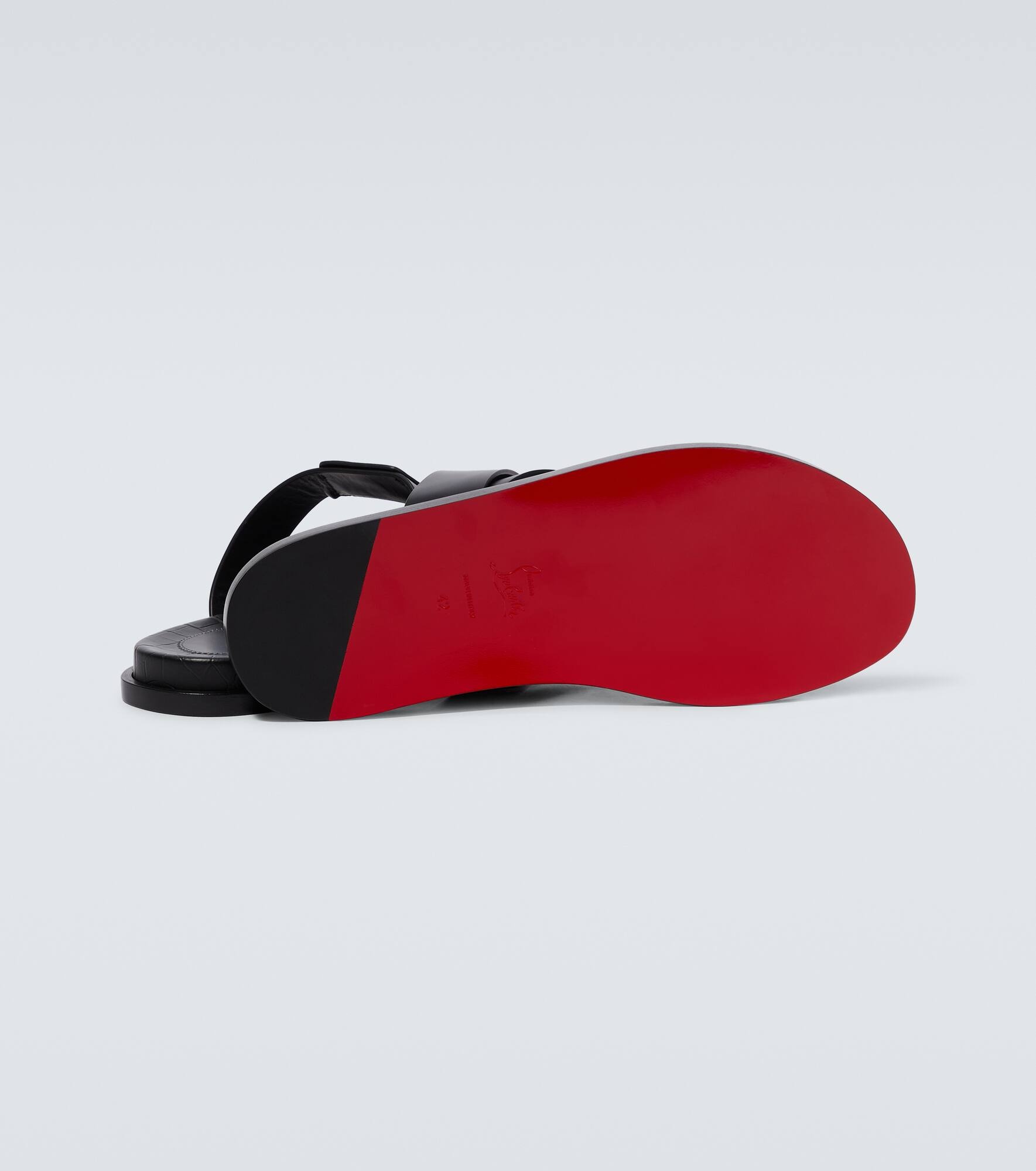Leather logo sandals - 7