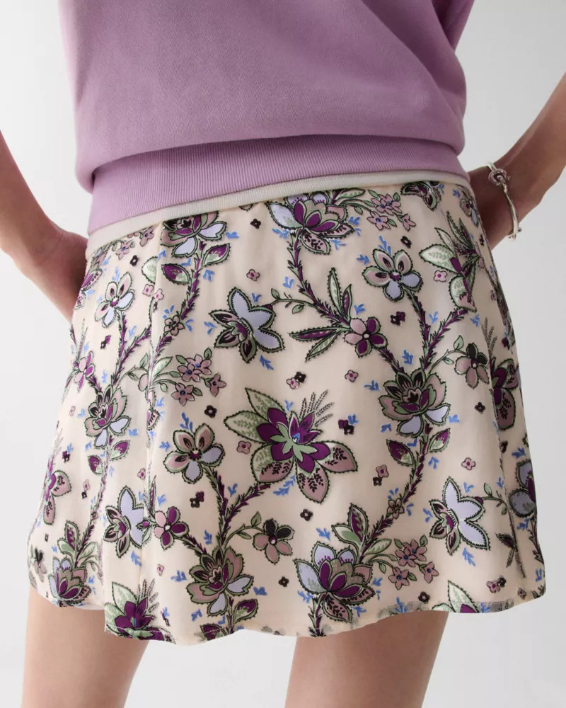 Satin Devore Mini Skirt 4