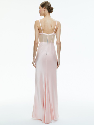 Alice + Olivia VALENTINA DRAPED CORSET MAXI DRESS outlook