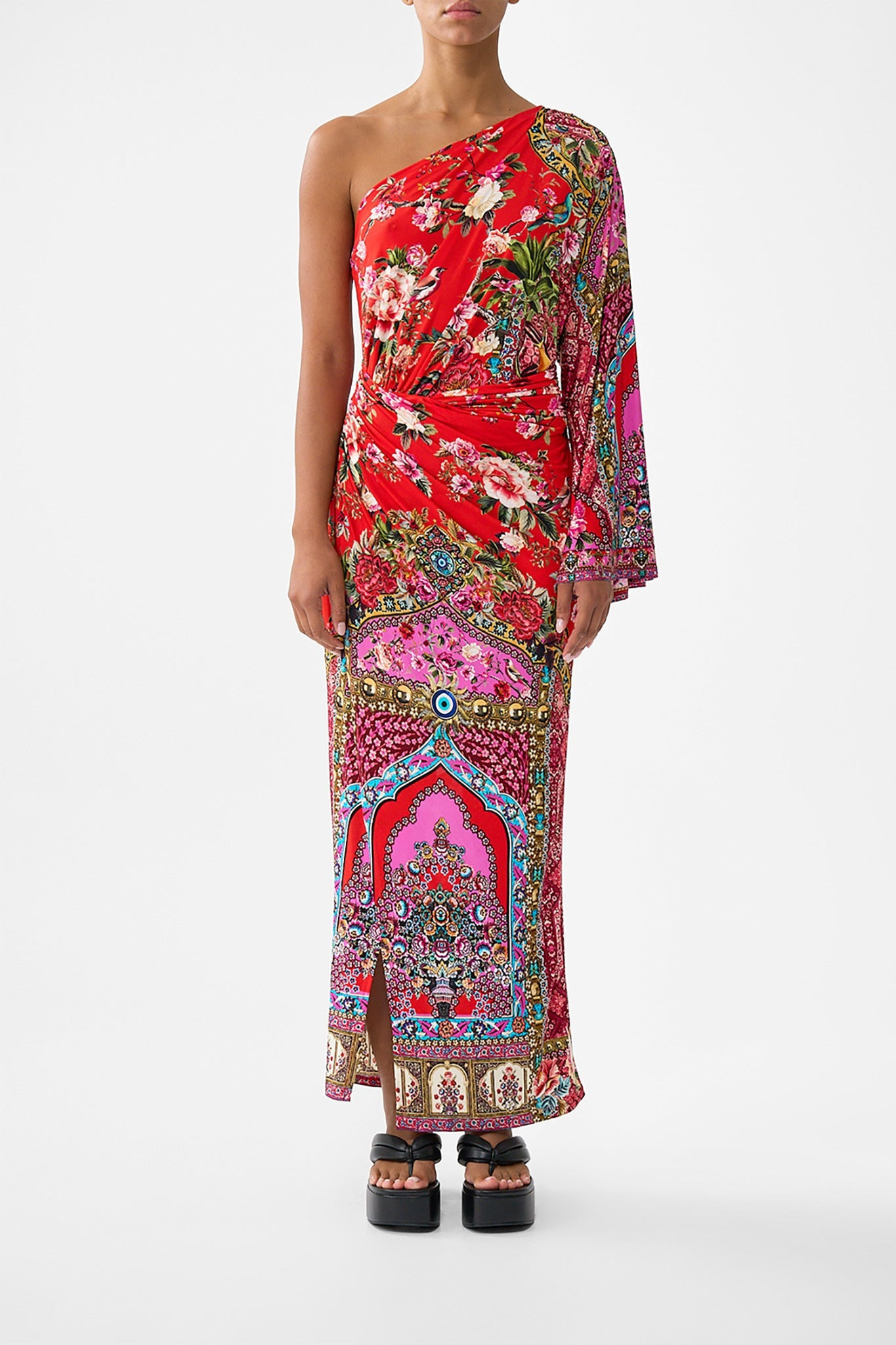 ONE SHOULDER JERSEY DRESS - 2