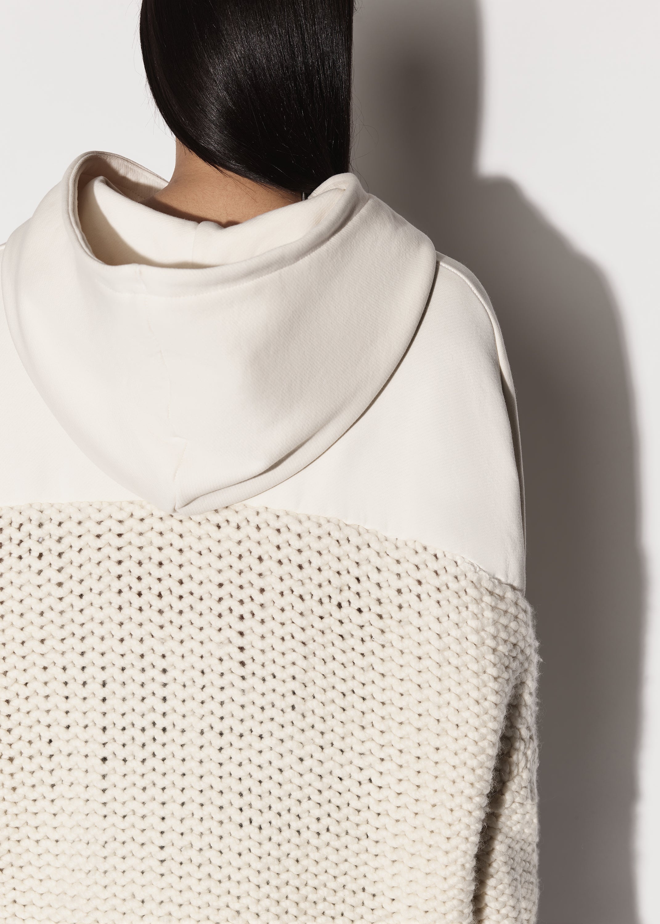 CABLE KNIT HYBRID HOODIE - 8