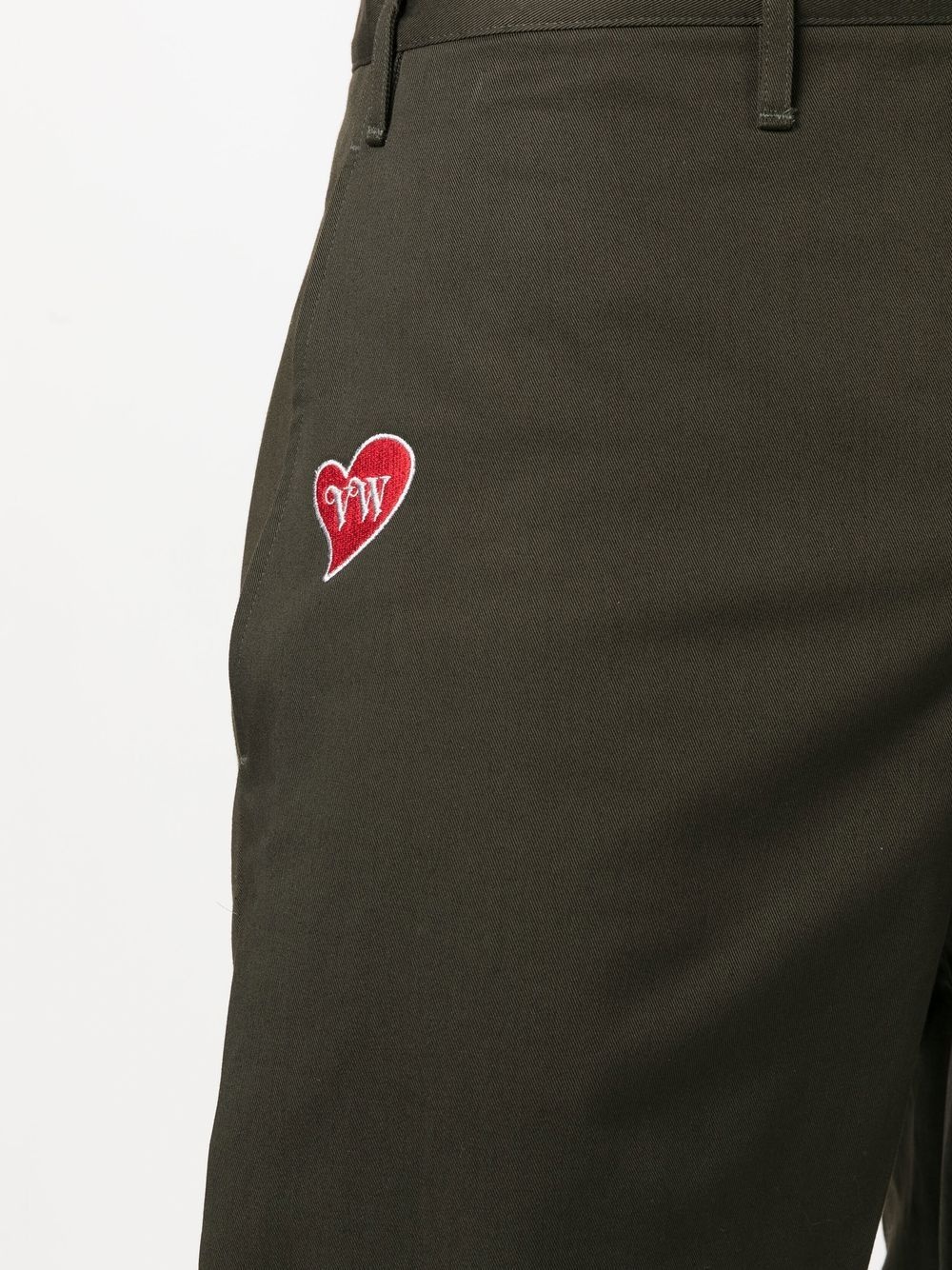 embroidered heart-motif cropped trousers - 5