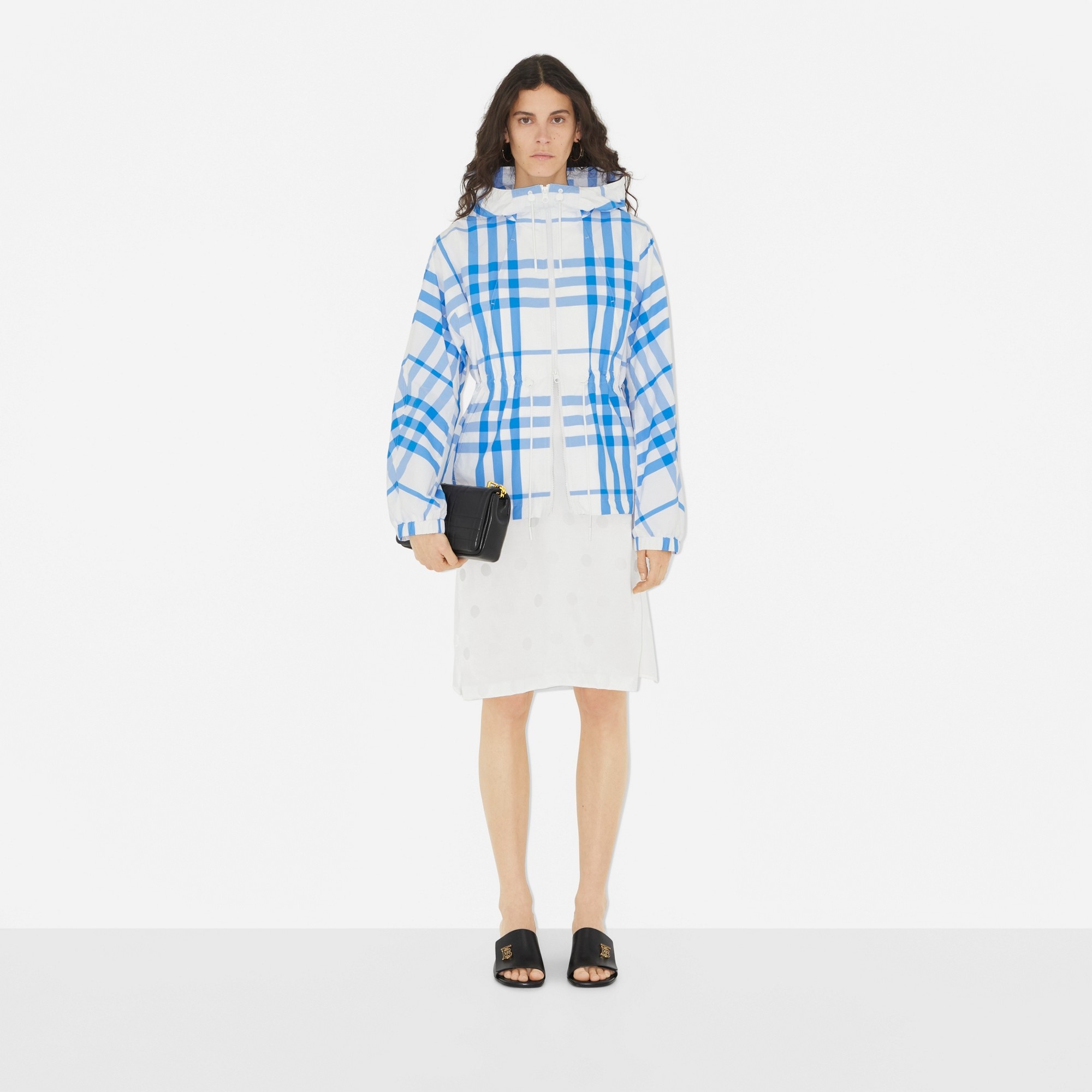 Check Nylon Hooded Jacket - 2