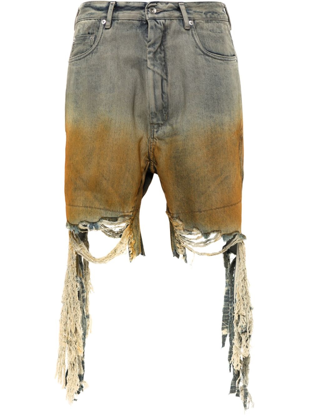 ripped distressed denim shorts - 1