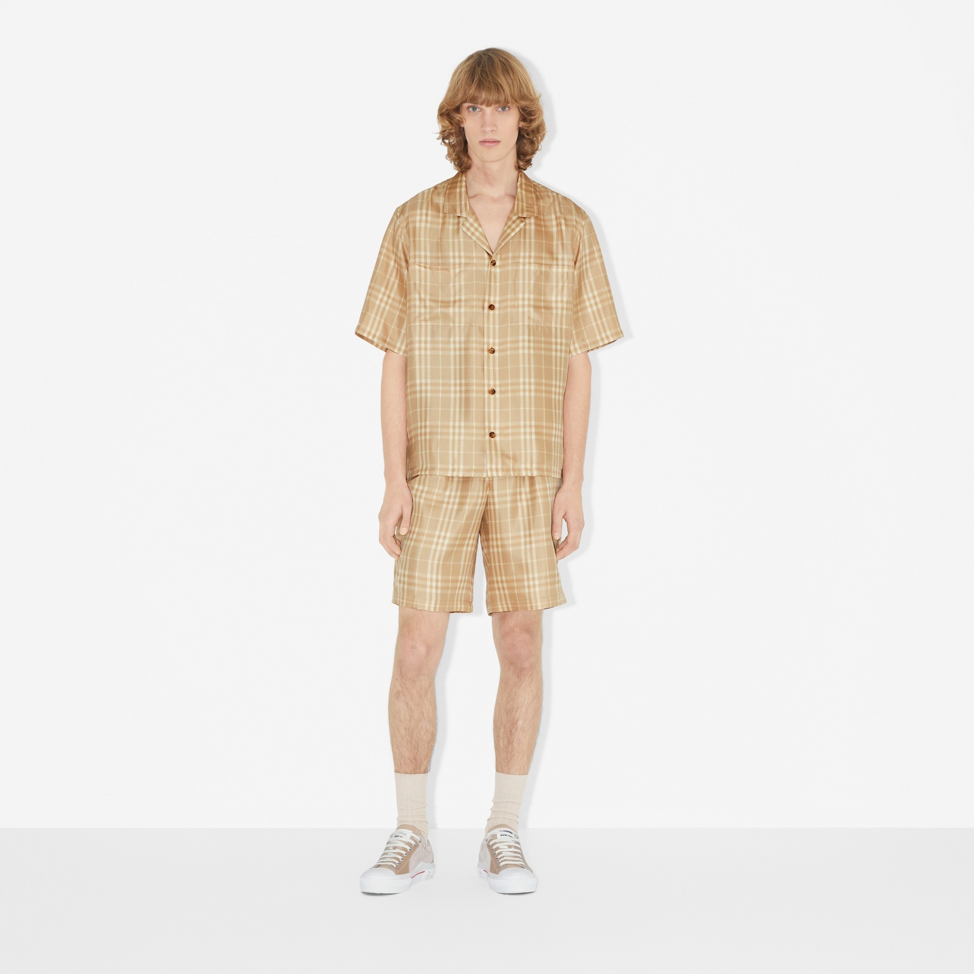 Vintage Check Mesh, Leather and Suede Sneakers - 6