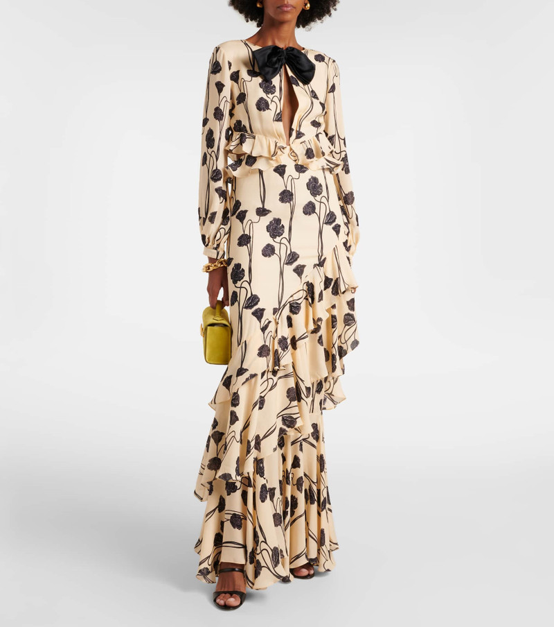 Johanna Ortiz Ruffled floral silk georgette gown outlook