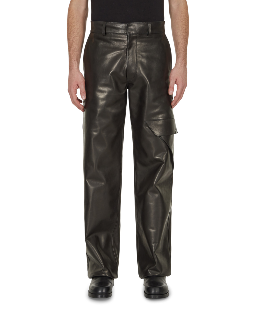 CARGO POCKET LEATHER PANT - 2